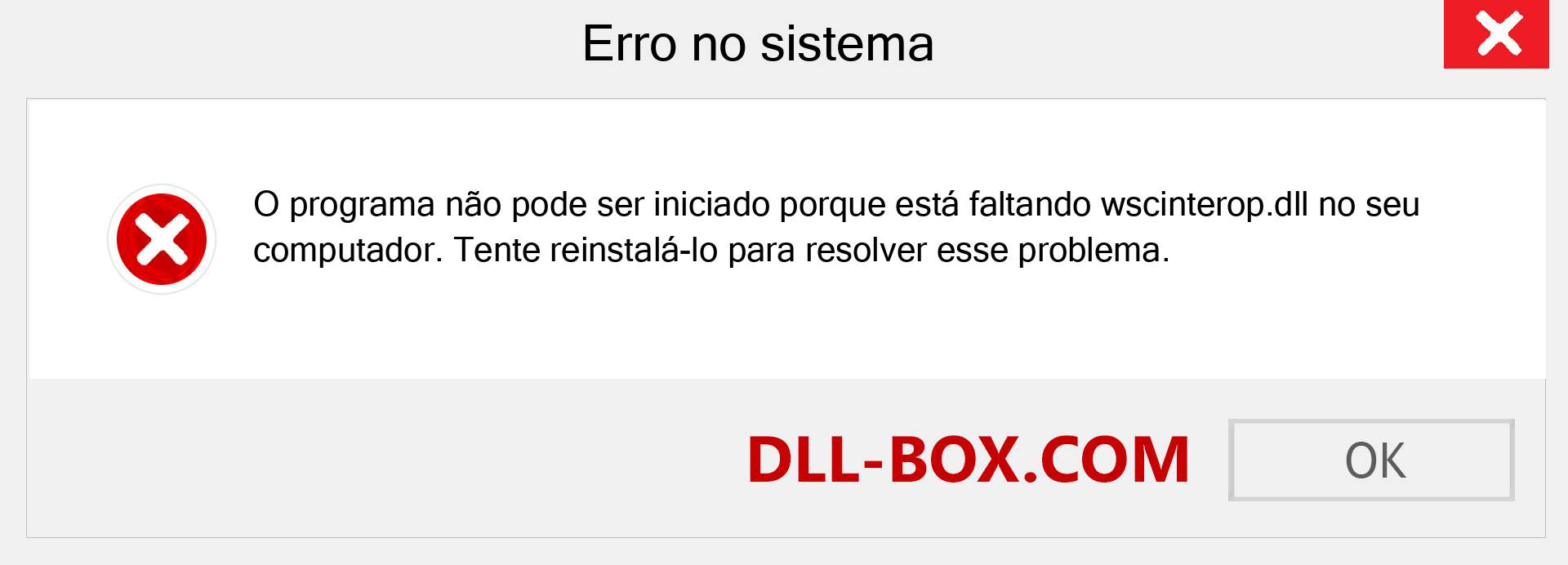 Arquivo wscinterop.dll ausente ?. Download para Windows 7, 8, 10 - Correção de erro ausente wscinterop dll no Windows, fotos, imagens